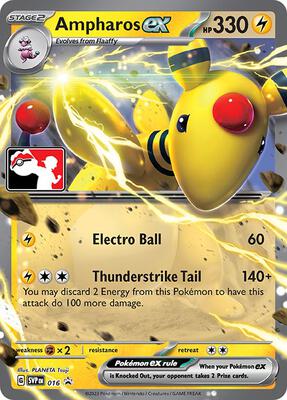 Ampharos ex - 016 card from Prize Pack Series Cards