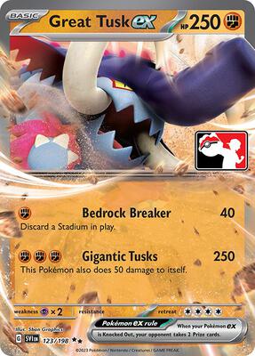 Great Tusk ex - 123/198 card from Prize Pack Series Cards