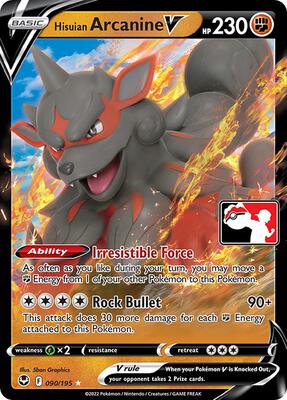 Hisuian Arcanine V - 090/195 card from Prize Pack Series Cards