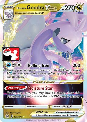 Hisuian Goodra VSTAR - 136/196 card from Prize Pack Series Cards