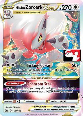 Hisuian Zoroark VSTAR - 147/196 card from Prize Pack Series Cards