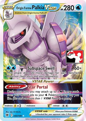 Origin Forme Palkia VSTAR - 040/189 card from Prize Pack Series Cards