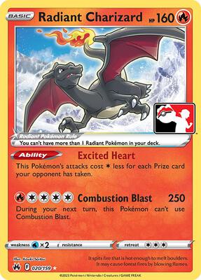 Radiant Charizard - 020/159 card from Prize Pack Series Cards