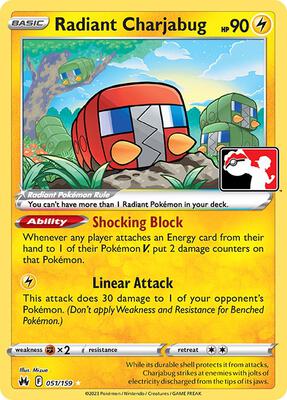 Radiant Charjabug - 051/159 card from Prize Pack Series Cards