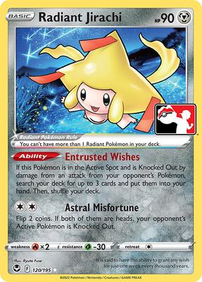 Radiant Jirachi - 120/195 card from Prize Pack Series Cards