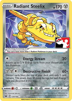 Radiant Steelix - 124/196 card from Prize Pack Series Cards