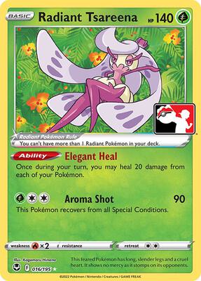 Radiant Tsareena - 016/195 card from Prize Pack Series Cards
