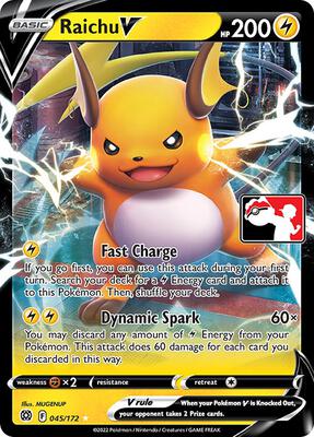 Raichu V - 045/172 card from Prize Pack Series Cards