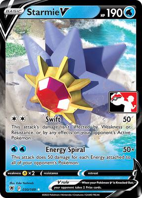 Starmie V - 030/189 card from Prize Pack Series Cards