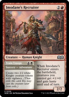 Imodane's Recruiter card from Wilds of Eldraine