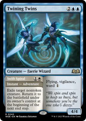 Twining Twins card from Wilds of Eldraine