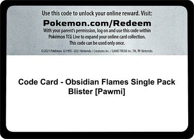 Code Card - Obsidian Flames Single Pack Blister [Pawmi] card from SV03: Obsidian Flames