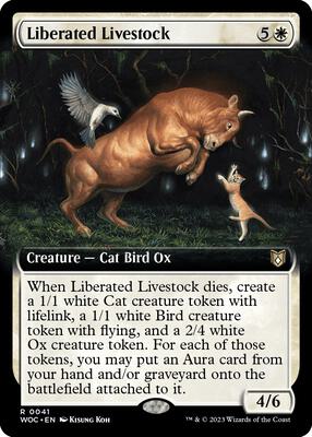 Liberated Livestock (Extended Art) card from Commander: Wilds of Eldraine