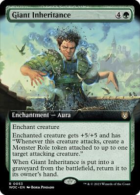 Giant Inheritance (Extended Art) card from Commander: Wilds of Eldraine