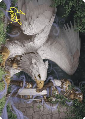 Dutiful Griffin Art Card (Gold-Stamped Signature) card from Art Series: Wilds of Eldraine