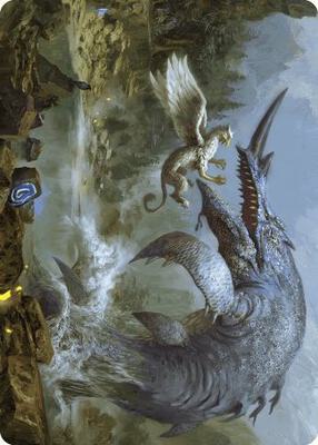 Horned Loch-Whale Art Card card from Art Series: Wilds of Eldraine