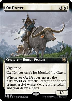 Ox Drover (Extended Art) card from Commander: Wilds of Eldraine