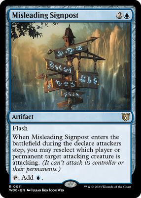 Misleading Signpost card from Commander: Wilds of Eldraine