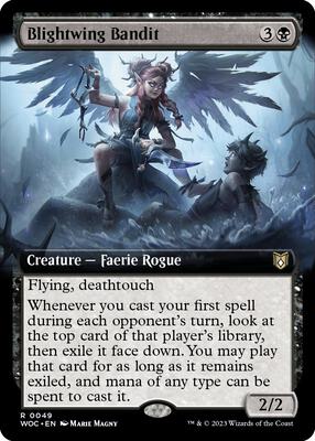 Blightwing Bandit (Extended Art) card from Commander: Wilds of Eldraine