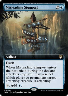 Misleading Signpost (Extended Art) card from Commander: Wilds of Eldraine