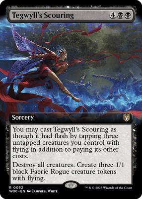 Tegwyll's Scouring (Extended Art) card from Commander: Wilds of Eldraine