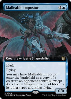 Malleable Impostor (Extended Art) card from Commander: Wilds of Eldraine