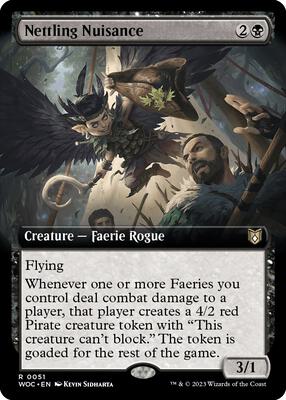 Nettling Nuisance (Extended Art) card from Commander: Wilds of Eldraine
