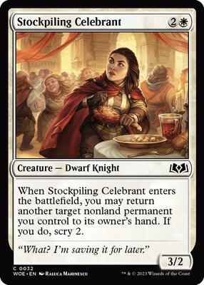 Stockpiling Celebrant card from Wilds of Eldraine