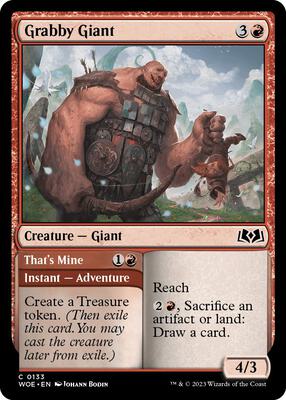 Grabby Giant card from Wilds of Eldraine