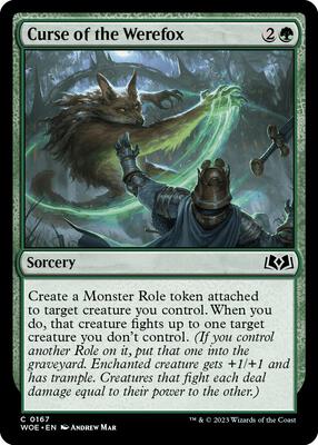 Curse of the Werefox card from Wilds of Eldraine