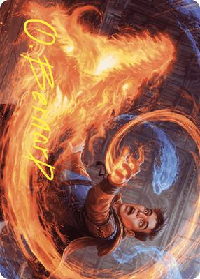 Frantic Firebolt Art Card (Gold-Stamped Signature) card from Art Series: Wilds of Eldraine