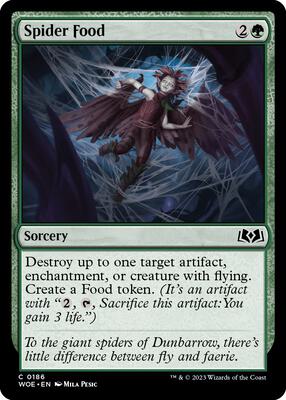 Spider Food card from Wilds of Eldraine