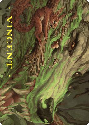 Leaping Ambush Art Card (Gold-Stamped Signature) card from Art Series: Wilds of Eldraine