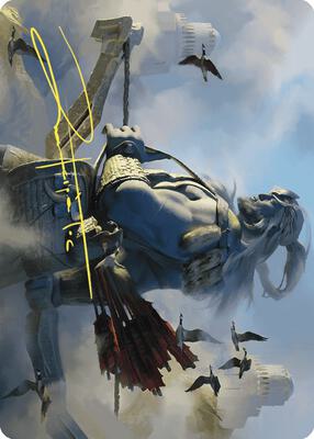 Skybeast Tracker Art Card (Gold-Stamped Signature) card from Art Series: Wilds of Eldraine