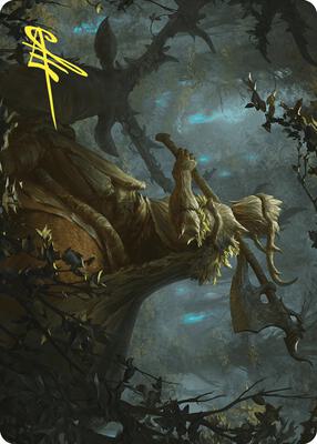 Verdant Outrider Art Card (Gold-Stamped Signature) card from Art Series: Wilds of Eldraine