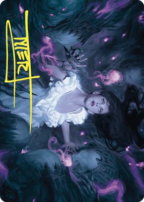 Neva, Stalked by Nightmares Art Card (Gold-Stamped Signature) card from Art Series: Wilds of Eldraine