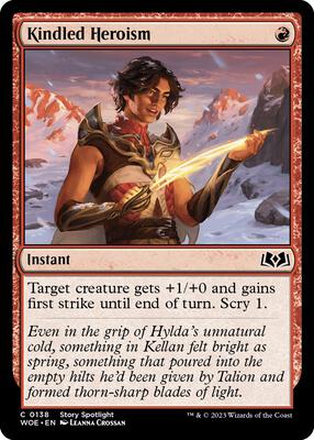 Kindled Heroism card from Wilds of Eldraine