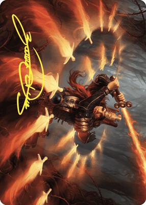 Heartflame Duelist Art Card (Gold-Stamped Signature) card from Art Series: Wilds of Eldraine
