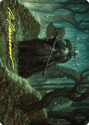 Mosswood Dreadknight Art Card (Gold-Stamped Signature) card from Art Series: Wilds of Eldraine