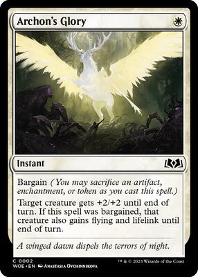 Archon's Glory card from Wilds of Eldraine