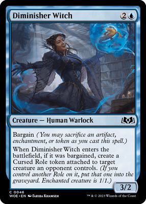 Diminisher Witch card from Wilds of Eldraine