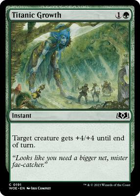 Titanic Growth card from Wilds of Eldraine