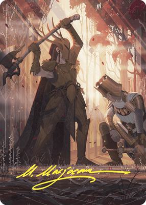 Karmic Justice Art Card (Gold-Stamped Signature) card from Art Series: Wilds of Eldraine