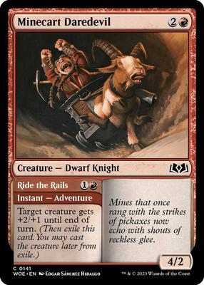 Minecart Daredevil card from Wilds of Eldraine