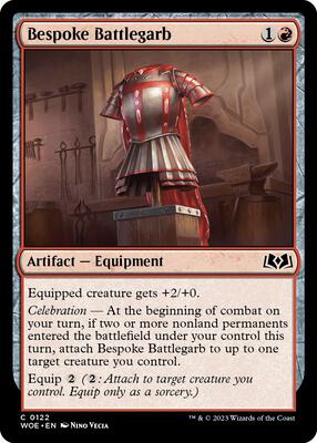 Bespoke Battlegarb card from Wilds of Eldraine