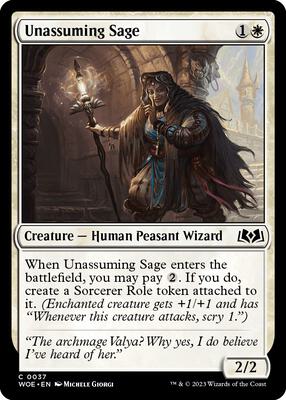 Unassuming Sage card from Wilds of Eldraine