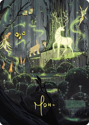 Primal Vigor Art Card (Gold-Stamped Signature) card from Art Series: Wilds of Eldraine