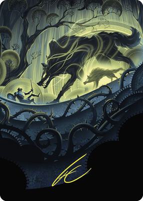 Unnatural Growth Art Card (Gold-Stamped Signature) card from Art Series: Wilds of Eldraine