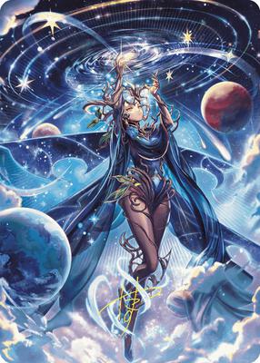 Omniscience Anime Art Card (Gold-Stamped Signature) card from Art Series: Wilds of Eldraine