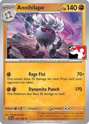 Annihilape - 109/198 card from Prize Pack Series Cards